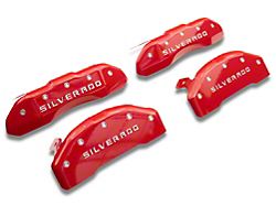 MGP Red Caliper Covers with Silverado Logo; Front and Rear (19-23 Silverado 1500)