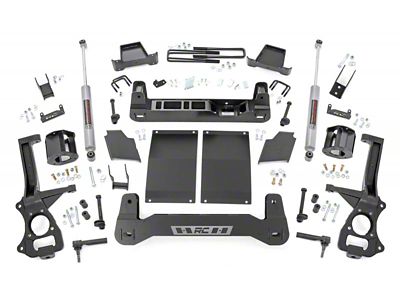 Rough Country 6-Inch Suspension Lift Kit with Strut Spacers and Premium N3 Shocks (19-23 2.7L, 3.0L Duramax Silverado 1500 w/ Rear Multi-Leaf Pack Springs, Excluding Trail Boss & ZR2)
