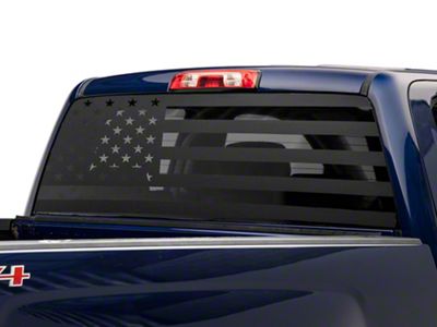 SEC10 Full Window American Flag Decal; Matte Black (99-23 Silverado 1500)