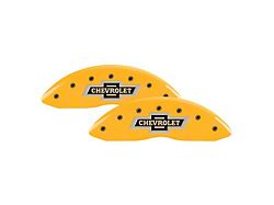 MGP Yellow Caliper Covers with 100 Anniversary Logo; Front and Rear (14-18 Silverado 1500)
