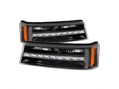 LED Bumper Lights; Black (03-06 Silverado 1500)
