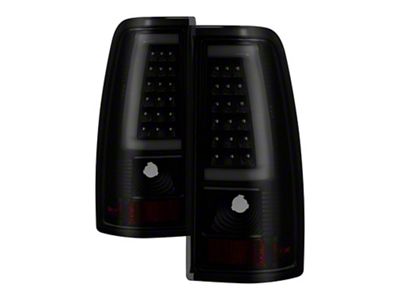Version 3 Light Bar LED Tail Lights; Black Housing; Smoked Lens (99-06 Sierra 1500 Fleetside)