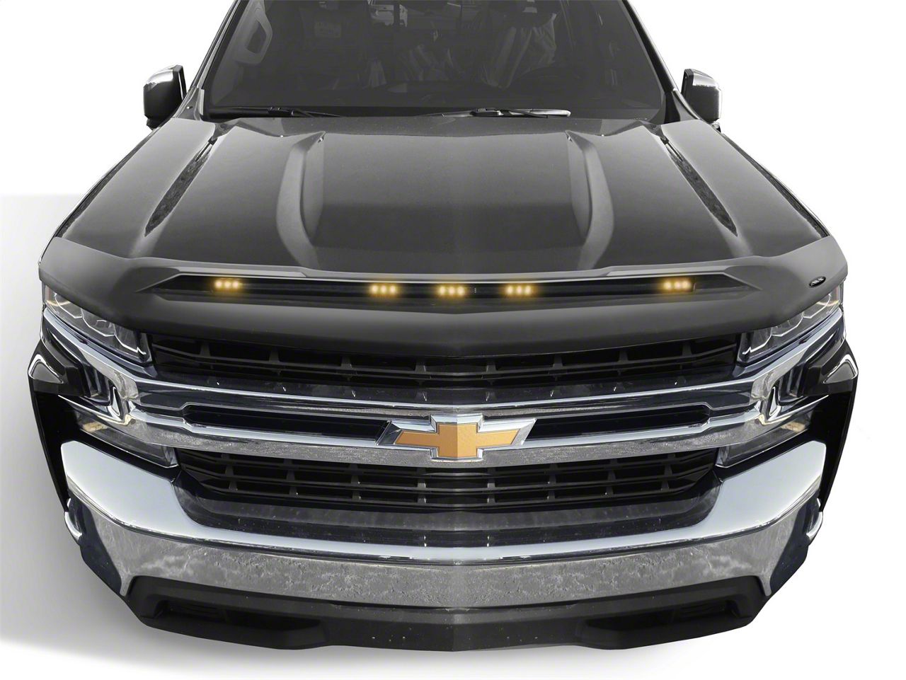 Silverado 1500 Color Match Aeroskin LightShield Hood Protector; Silver ...