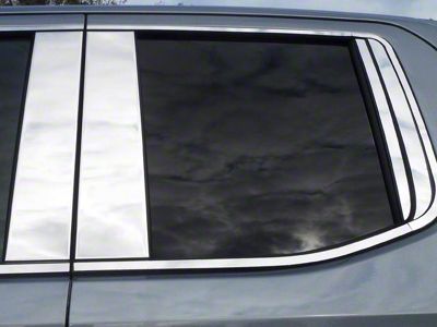 Pillar Post Trim; Stainless Steel (19-23 Silverado 1500 Double Cab)