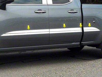 Body Side Molding Accent Trim; Stainless Steel (19-23 Silverado 1500 Double Cab)
