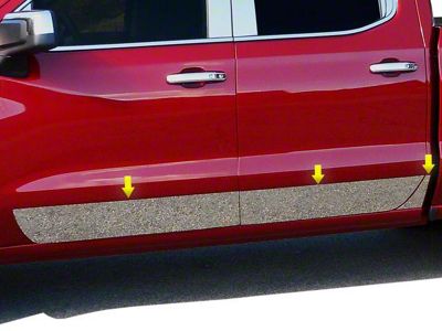 Rocker Panel Trim; Lower Kit; Stainless Steel (19-23 Silverado 1500 Double Cab)