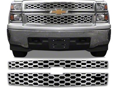 Upper Grille Overlay; Chrome (14-15 Silverado 1500 LTZ)