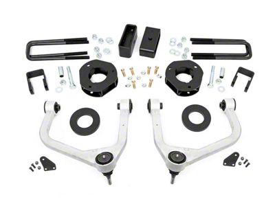 Rough Country 3.50-Inch Suspension Lift Kit with Upper Control Arms (19-23 Silverado 1500 Crew Cab w/ 5.80-Foot Short Box & Adaptive Ride Control, Excluding Trail Boss)