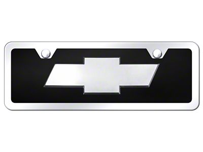Chevrolet Mini License Plate; Chrome on Black Acrylic (Universal; Some Adaptation May Be Required)