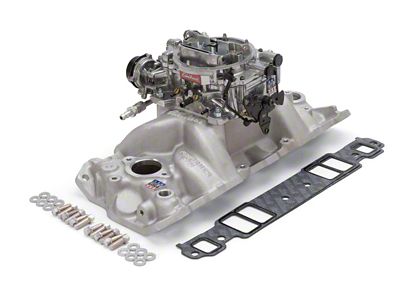 Edelbrock Performer RPM Series Single-Quad Intake Manifold and Carburetor Kit for Small-Block Chevy with Vortec Heads (07-19 6.0L Sierra 2500 HD)
