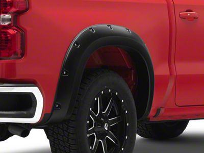Bushwacker Pocket Style Fender Flares; Rear; Matte Black (19-23 Silverado 1500)