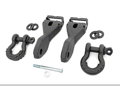 Rough Country Tow Hook to Shackle Conversion Kit with D-Rings and Rubber Isolators (14-18 Silverado 1500)