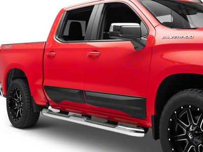 Air Design Door Rocker Panels; Satin Black (19-23 Silverado 1500 Crew Cab)