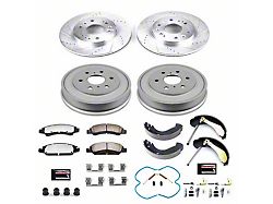 PowerStop Z36 Extreme Truck and Tow 6-Lug Brake Rotor, Drum and Pad Kit; Front and Rear (07-08 Silverado 1500 w/ Rear Drum Brakes)