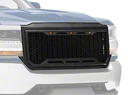 RedRock Baja Upper Replacement Grille with LED Lighting; Charcoal (16-18 Silverado 1500)