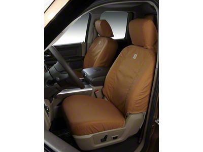 Covercraft SeatSaver Custom Front Seat Covers; Carhartt Brown (17-18 Silverado 1500 w/ Bucket Seats)