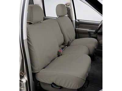 Covercraft Seat Saver Polycotton Custom Front Row Seat Covers; Misty Gray (07-14 Silverado 2500 HD w/ Bench Seat & Folding Center Console w/ a Tray/Cupholder)