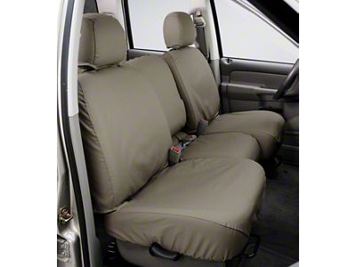 Covercraft Seat Saver Polycotton Custom Front Row Seat Covers; Wet Sand (07-09 Sierra 2500 HD w/ Bench Seat & Solid Center Console)