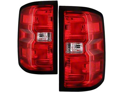 OE Style Tail Lights; Chrome Housing; Red/Clear Lens (16-19 Silverado 3500 HD DRW w/ Factory Halogen Tail Lights)