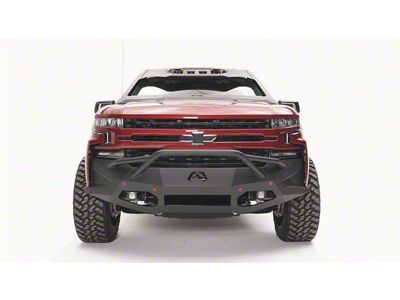 Fab Fours Vengeance Front Bumper with Pre-Runner Guard; Matte Black (19-21 Silverado 1500, Excluding Diesel)