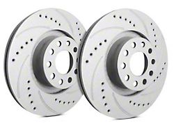 SP Performance Cross-Drilled and Slotted 6-Lug Rotors with Gray ZRC Coating; Front Pair (19-23 Sierra 1500)