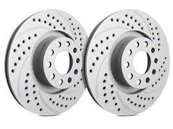 SP Performance Double Drilled and Slotted 6-Lug Rotors with Gray ZRC Coating; Front Pair (19-23 Silverado 1500)
