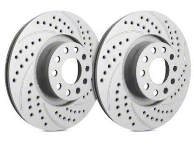 SP Performance Double Drilled and Slotted 6-Lug Rotors with Gray ZRC Coating; Rear Pair (19-23 Sierra 1500)