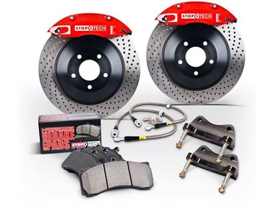 StopTech Touring Slotted 1-Piece Front Big Brake Kit; Blue Calipers (09-18 Silverado 1500)
