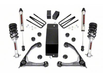 Rough Country 3.50-Inch Forged Upper Control Arm Suspension Lift Kit with Lifted Struts and V2 Monotube Shocks (14-16 4WD Silverado 1500 w/ Stock Cast Aluminum & Steel Control Arms)