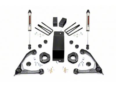 Rough Country 3.50-Inch Forged Upper Control Arm Suspension Lift Kit with V2 Monotube Shocks (07-16 4WD Silverado 1500 w/ Stock Cast Aluminum & Steel Control Arms)