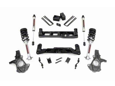 Rough Country 5-Inch Knuckle Suspension Lift Kit with Lifted Struts and V2 Monotube Shocks (14-18 2WD Sierra 1500 w/ Stock Cast Alumium or Stamped Steel Control Arms, Excluding Denali)
