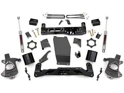 Rough Country 5-Inch Knuckle Suspension Lift Kit with Premium N3 Shocks (14-18 4WD Silverado 1500 w/ Stock Cast Alumium or Stamped Steel Control Arms)