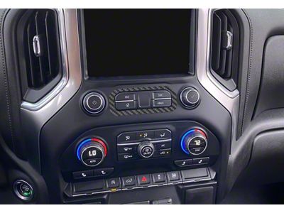 Center Dash Accent; Raw Carbon Fiber (20-23 Silverado 3500 HD)