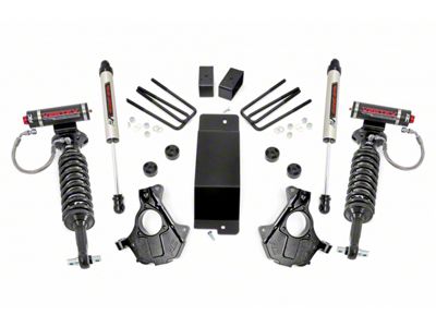 Rough Country 3.50-Inch Knuckle Suspension Lift Kit with Vertex Adjustable Coil-Overs and V2 Monotube Shocks (14-18 4WD Sierra 1500 w/ Stock Cast Aluminum or Stamped Steel Control Arms, Excluding Denali)