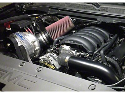 Procharger Stage II Intercooled Supercharger Complete Kit with P-1SC-1; Satin Finish; Dedicated Drive (14-18 5.3L Sierra 1500)
