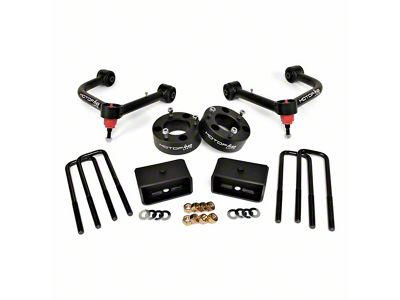 MotoFab 3-Inch Front / 2-Inch Rear Leveling Kit with Upper Control Arms (19-23 Sierra 1500, Excluding AT4 & Denali)
