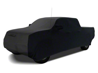 Coverking Satin Stretch Indoor Car Cover; Black/Dark Gray (14-18 Silverado 1500 Crew Cab w/ Non-Towing Mirrors)