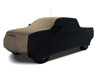 Coverking Satin Stretch Indoor Car Cover; Black/Sahara Tan (07-13 Silverado 1500 Crew Cab w/ Non-Towing Mirrors)