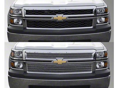 Upper Grille Overlay; Chrome (14-15 Silverado 1500 LT, WT)