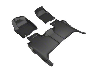 3D MAXpider KAGU Series All-Weather Custom Fit Front and Rear Floor Liners; Black (19-23 Sierra 1500 Crew Cab)
