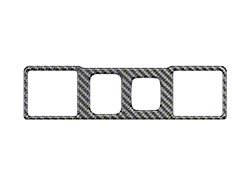 Rear Double USB Accent Trim; Domed Carbon Fiber (19-23 Silverado 1500)