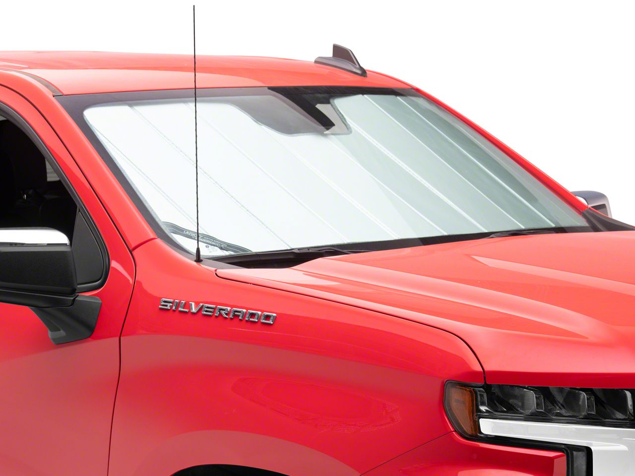 2-Piece Windshield Sun Shade For Chevy Silverado 1500 – UV Block, Foldable, 63"x34"