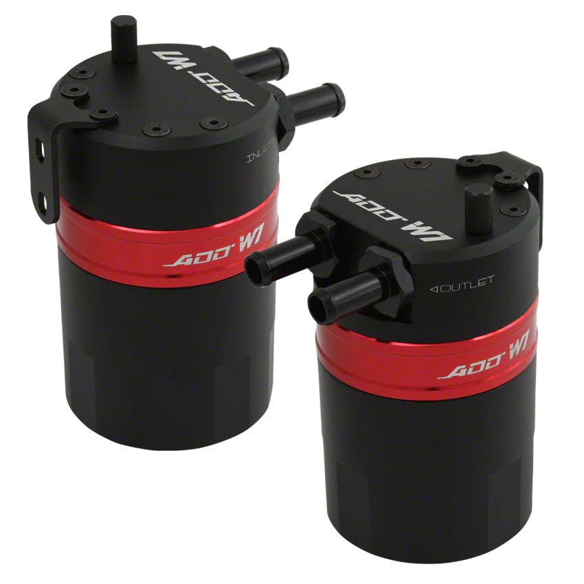 ADD W1 Silverado 1500 Baffled Oil Catch Can Kit V3; Red Ring otaddw1