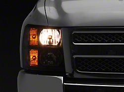 Factory Style Headlights with Clear Lens; Black Housing; Clear Lens (07-13 Silverado 1500)