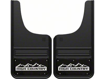 12-Inch x 23-Inch Mud Flaps with High Country Logo; Front or Rear (Universal; Some Adaptation May Be Required)