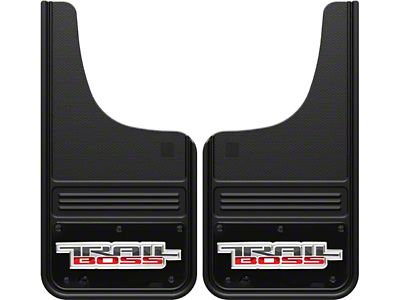 12-Inch x 23-Inch Mud Flaps with Trail Boss Logo; Front or Rear (Universal; Some Adaptation May Be Required)