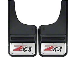 12-Inch x 23-Inch Mud Flaps with Z71 Logo; Front or Rear (Universal; Some Adaptation May Be Required)