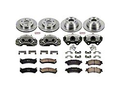 PowerStop OE Replacement 6-Lug Brake Rotor, Pad and Caliper Kit; Front and Rear (99-02 Silverado 1500 w/ Single Piston Rear Calipers)
