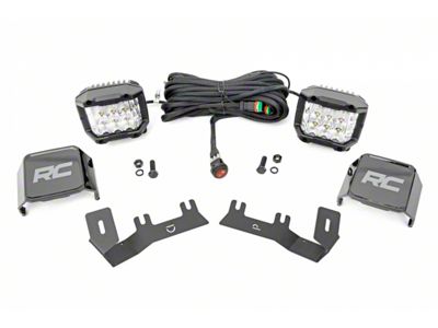 Rough Country 3-Inch Osram Wide Angle Series LED Ditch Light Kit (14-18 Silverado 1500)