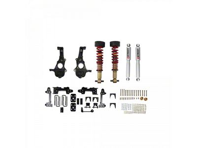 Belltech Performance Lowering Kit with Height Adjustable Front Coil-Overs; 2 to 4-Inch Front / 6-Inch Rear (19-21 4WD Silverado 1500 w/ 5.80-Foot Short Box)